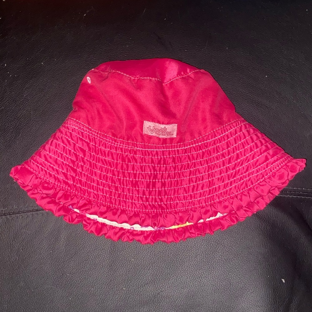 Girls UV SKINZ Reversible Beach Sun Bucket Hat Pink/Butterfly/Flowers Size 5